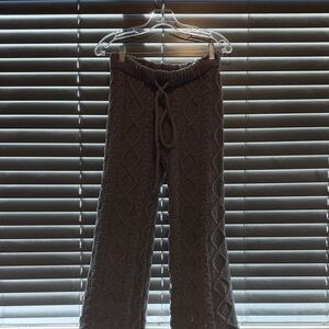 POL Gray Knit Wide Leg Pants